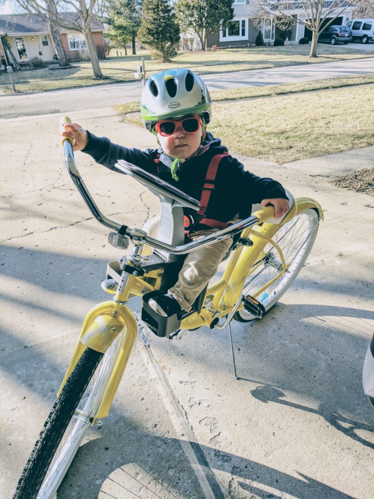 Fletcher on a bike